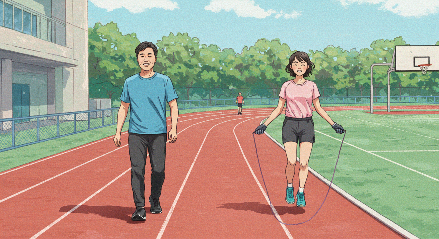 서초종합체육센터에서 운동하는 남녀