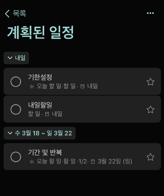 계획 일정