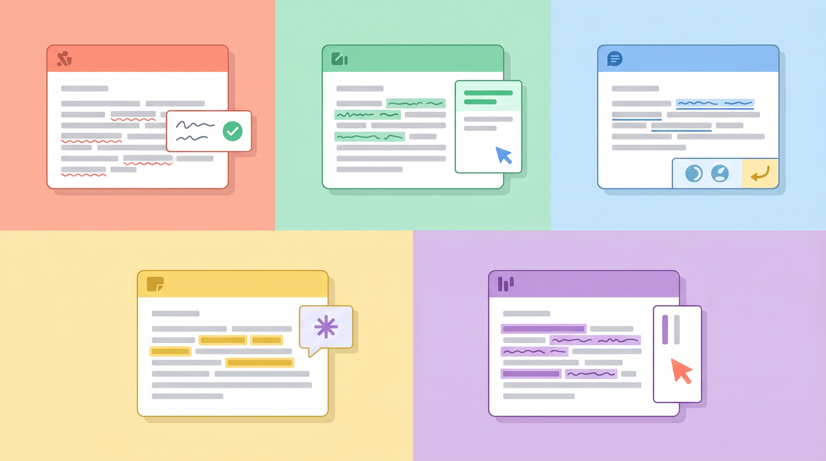 illustration of five best free grammar checker tools compared side by side

[IMAGE 3 &mdash; Closing / Confident Writing Visual] Prompt: A satisfying flat illustr