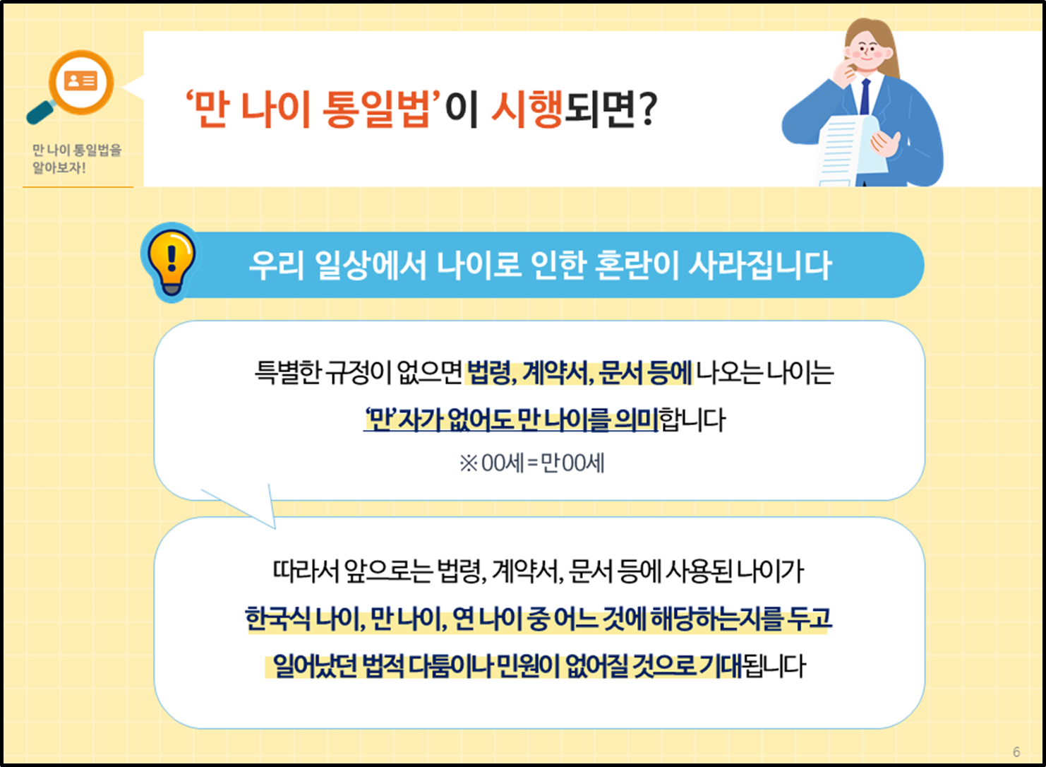 만 나이로 바뀌는 내용