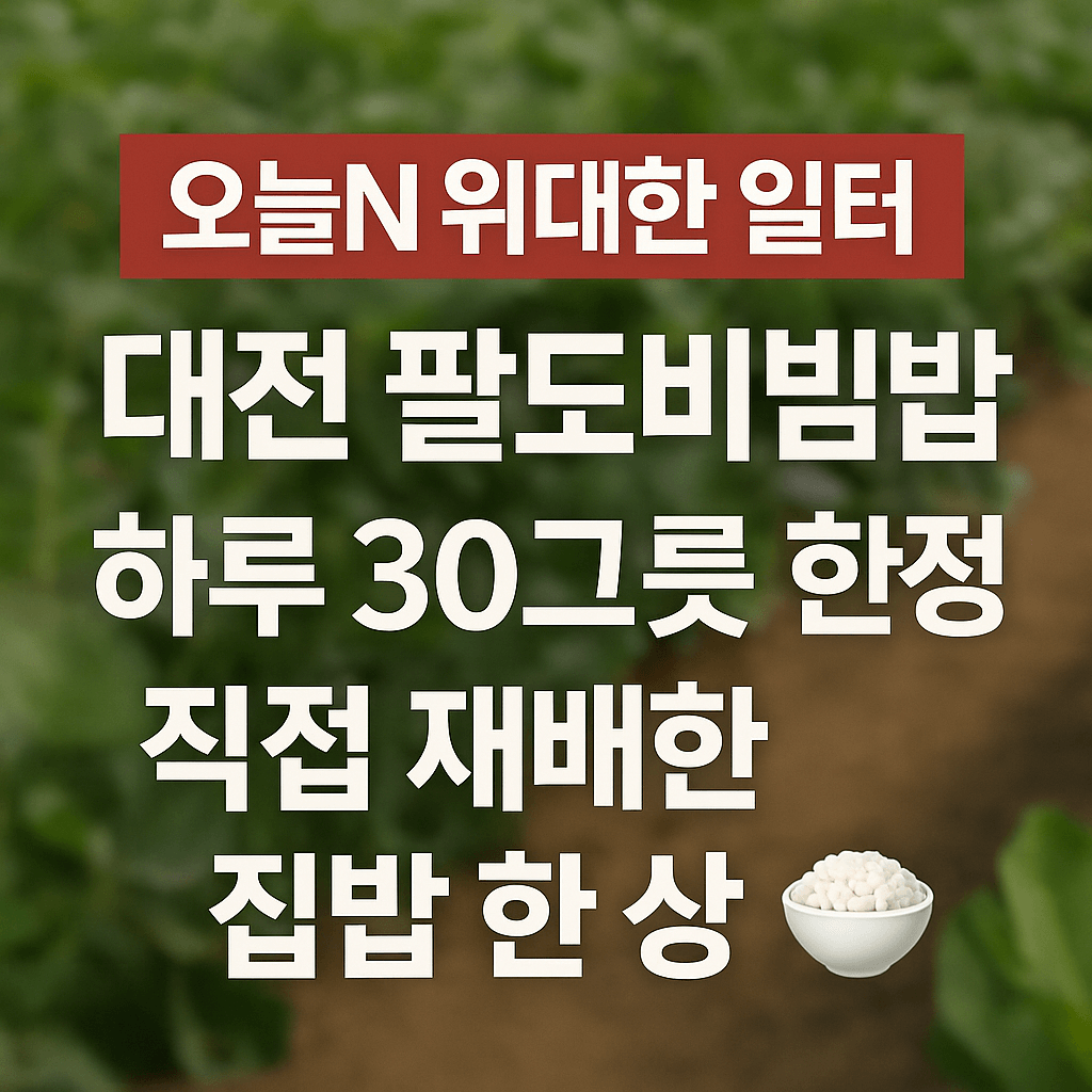 오늘N 위대한 일터 대전 유성구 하루 30그릇 한정 집밥 비빔밥 맛집 팔도비빔밥 오늘N 2504회