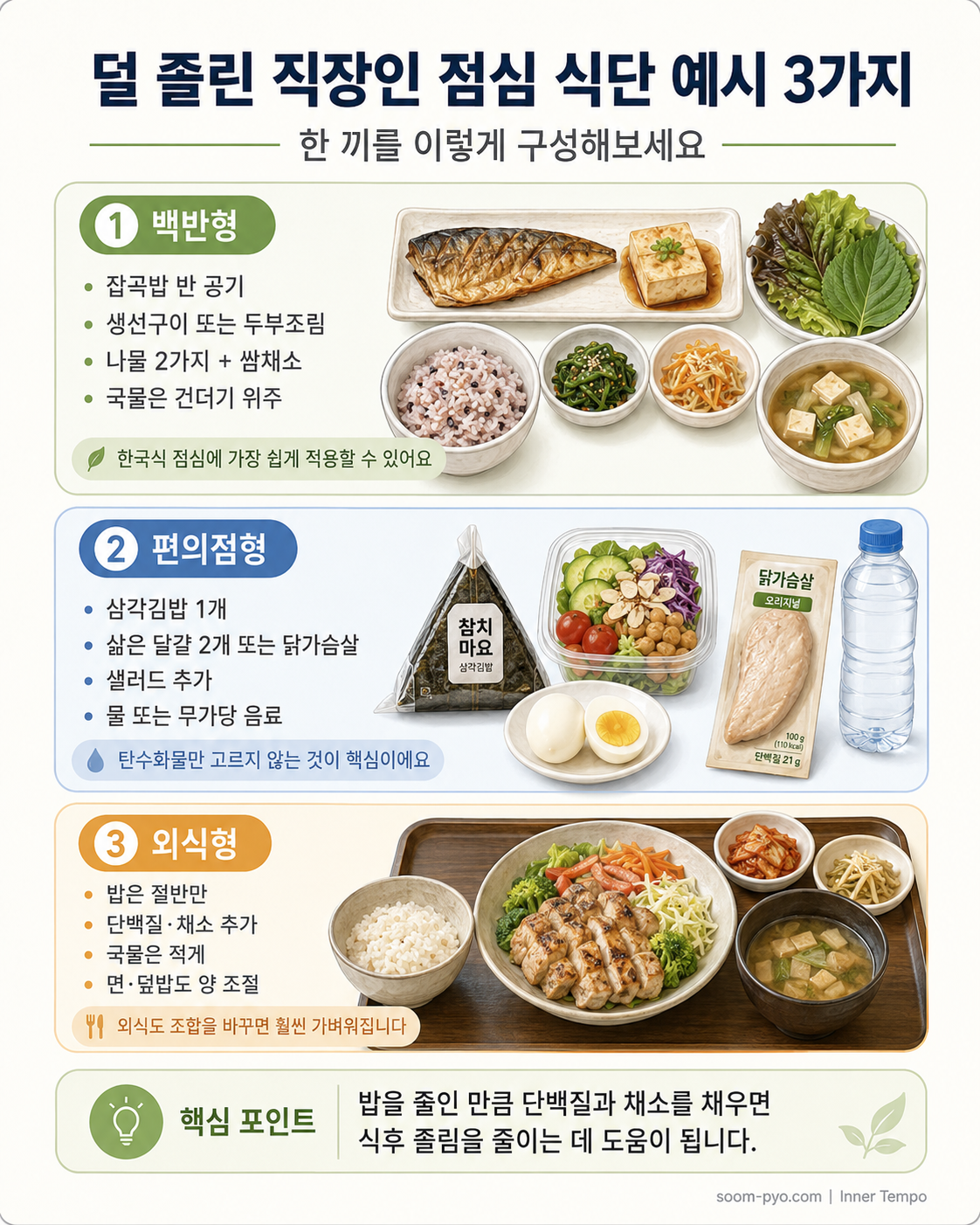 덜 졸린 직장인 점심 식단