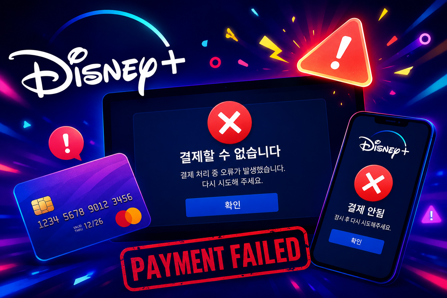 디즈니플러스 결제 오류 해결방법 총정리 카드결제 안됨 결제 처리중 오류