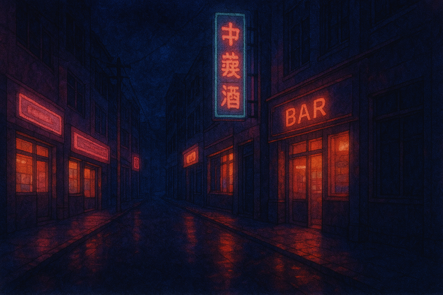 밤거리의 네온 불빛