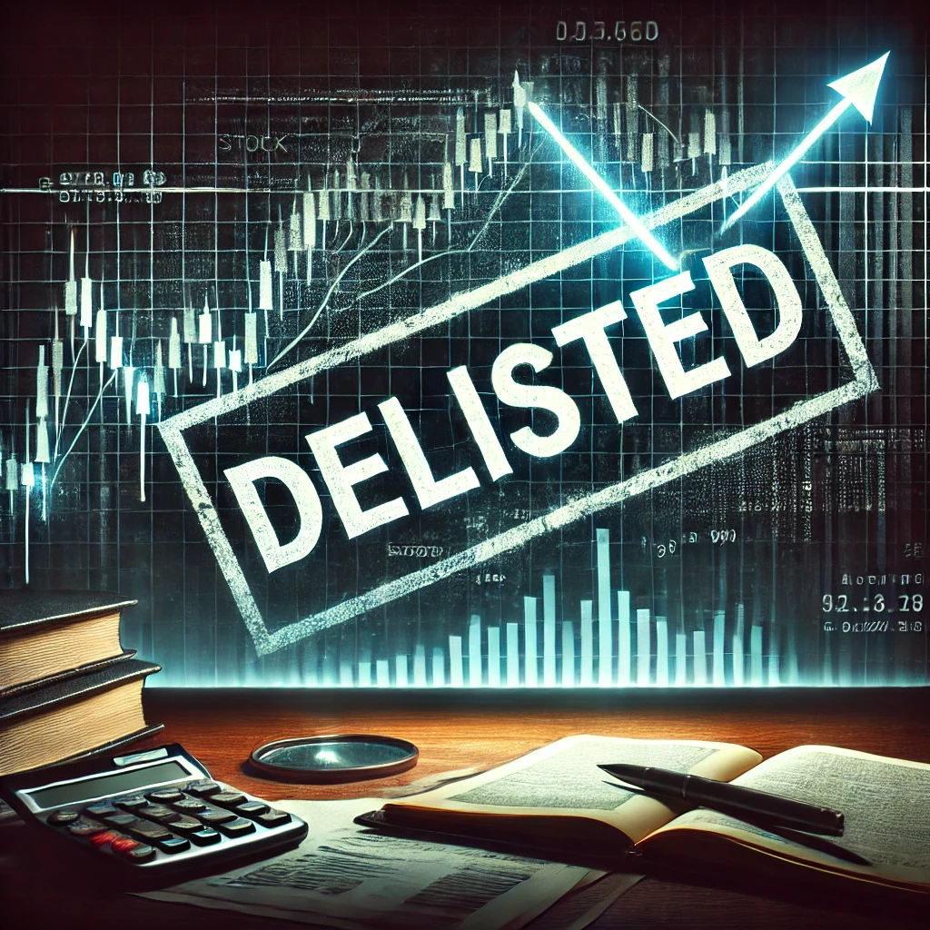 상장폐지에 대한 이미지를 표현하였습니다.
