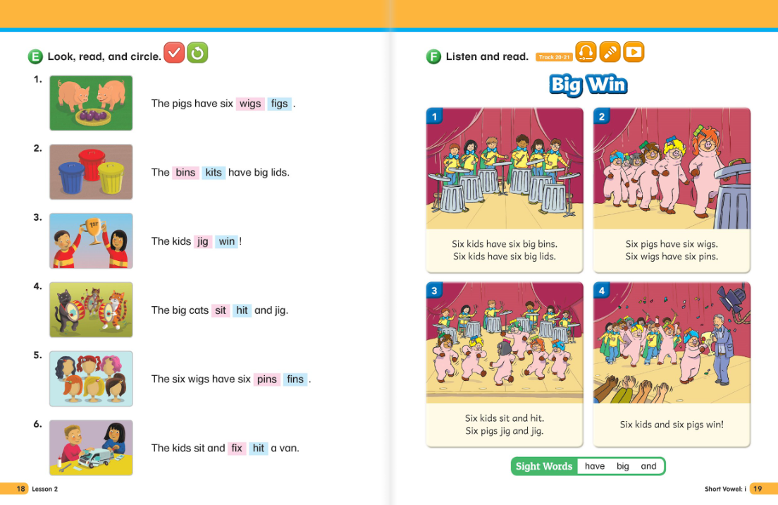 Spotlight on Phonics 교재 내 Drill 샘플페이지