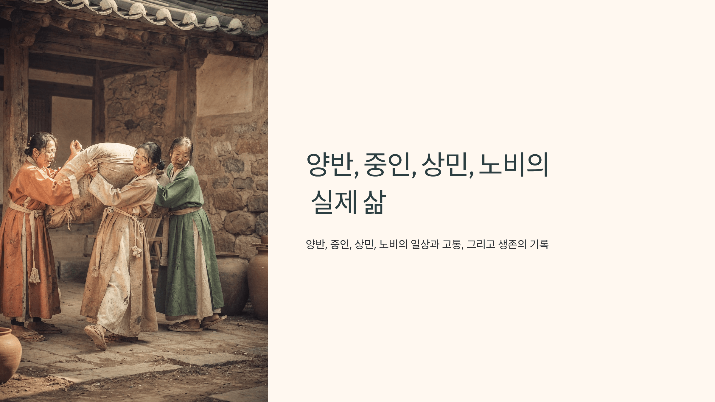 조선시대 노비의 사진입니다.