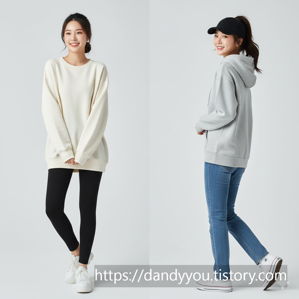 맨투맨 후드티 데일리 코디법