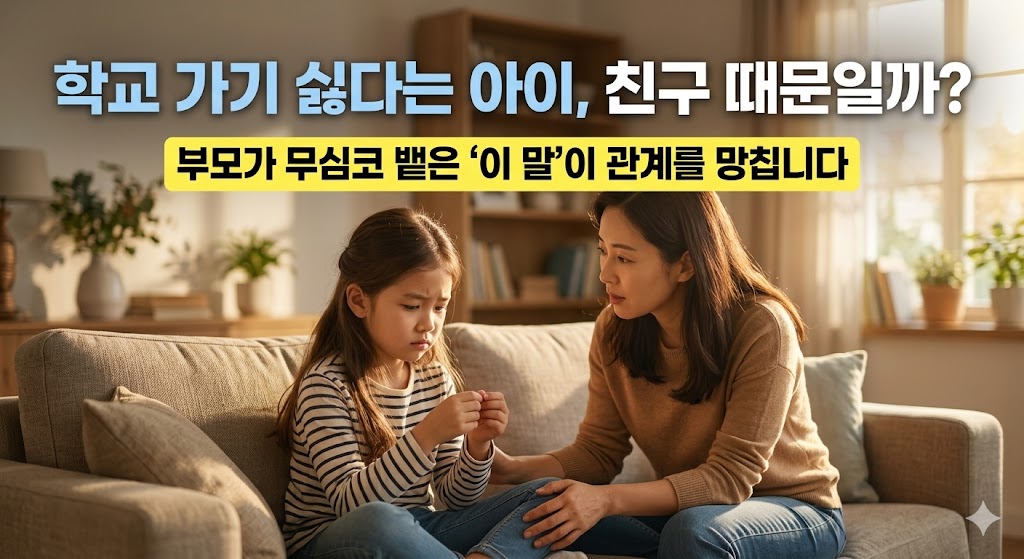 "학교 가기 싫다는 아이, 친구 때문일까?" 부모가 무심코 뱉은 '이 말'이 아이의 관계를 망칩니다