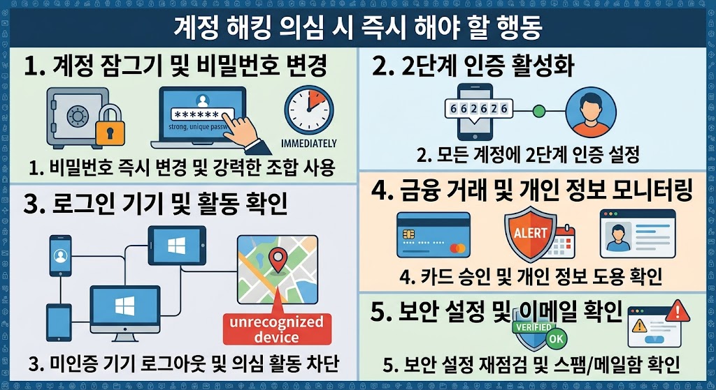 계정 해킹 의심 시 즉시 해야 할 행동