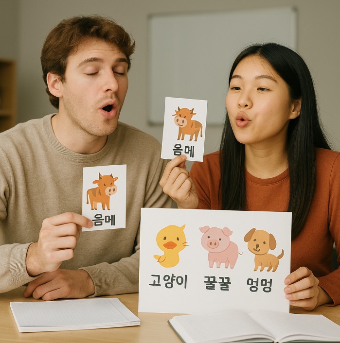 동물 소리 흉내 내는 외국인