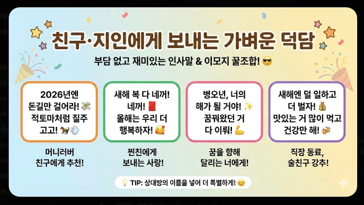 2026 신년 인사 문구, 병오년 센스있는 덕담 총정리