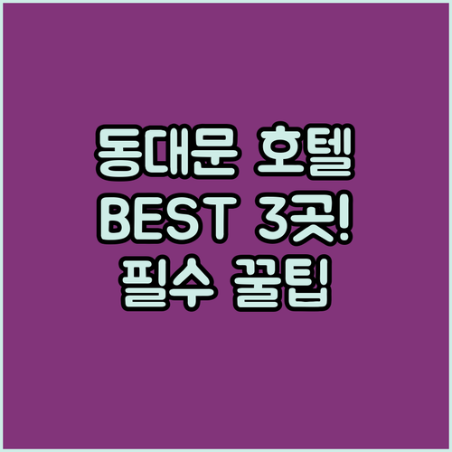 서울 동대문 호텔 추천 비즈니스와 가..
