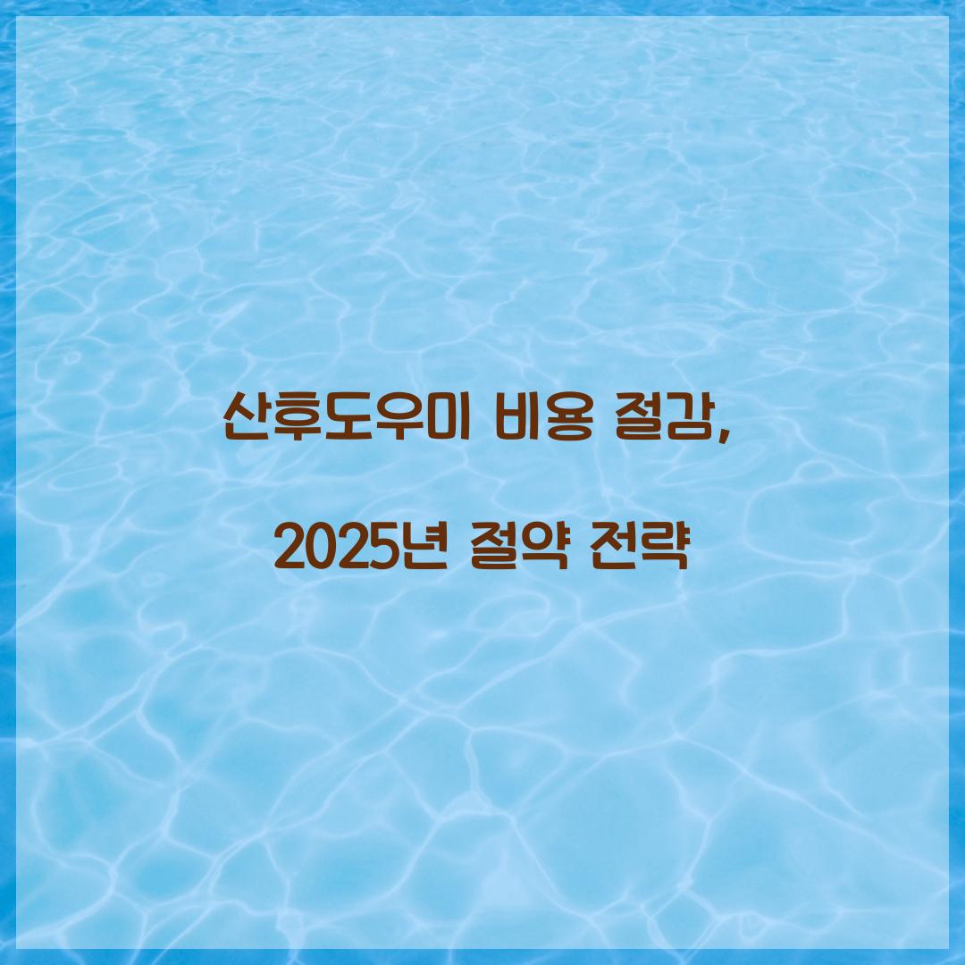 산후도우미 비용 절감