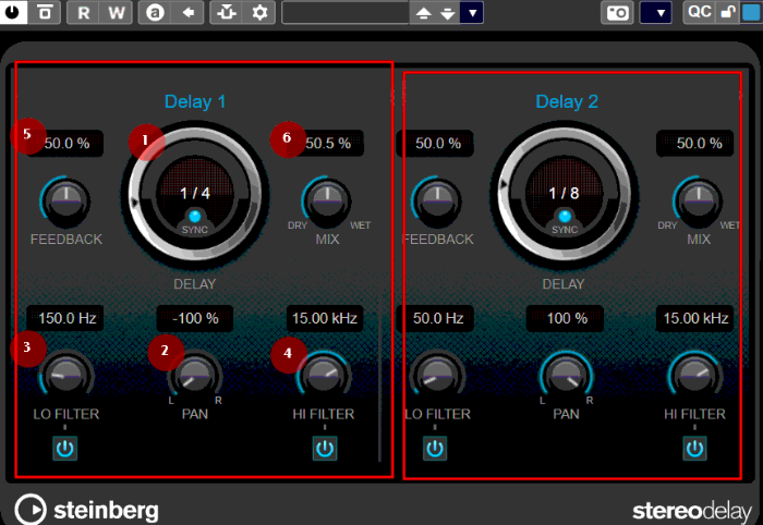큐베이스 스테레오 딜레이 사용 방법(Stereo Delay)