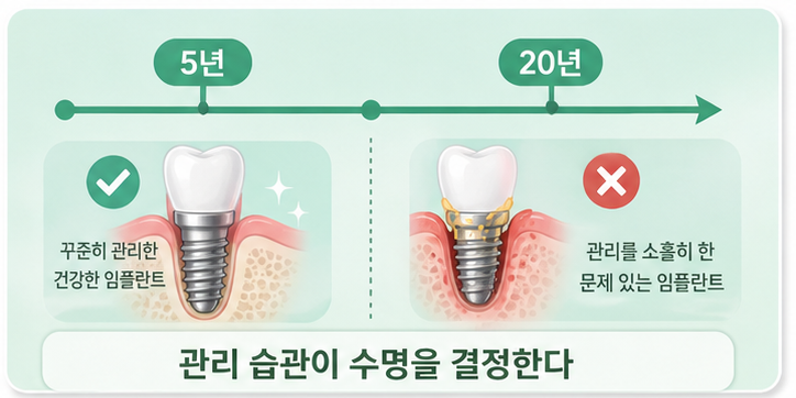 2 관리 습관에 따라 임플란트 수명이 달라진다