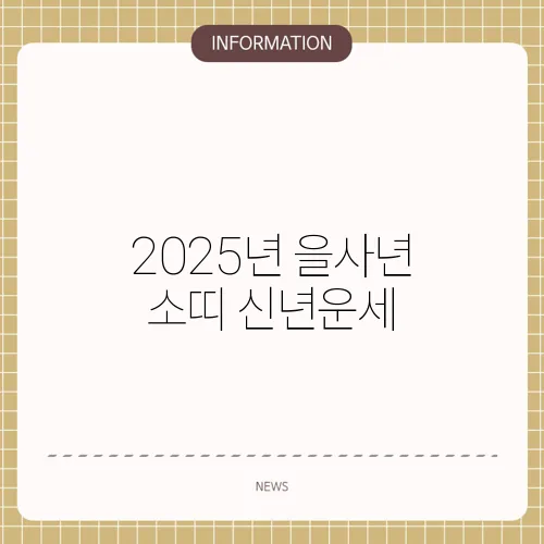 2025년 을사년 소띠 신년운세
