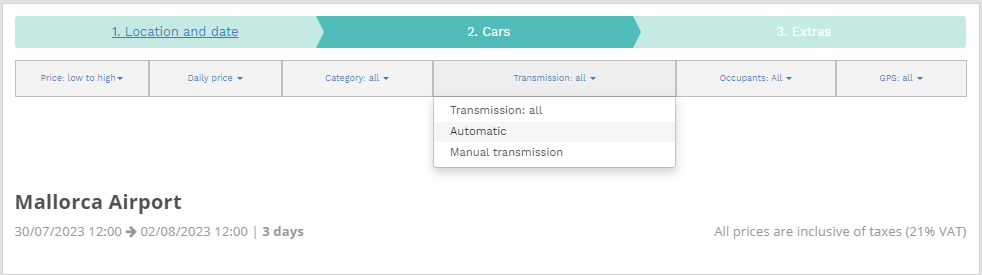 운전 방식 자동 혹은 수동 선택