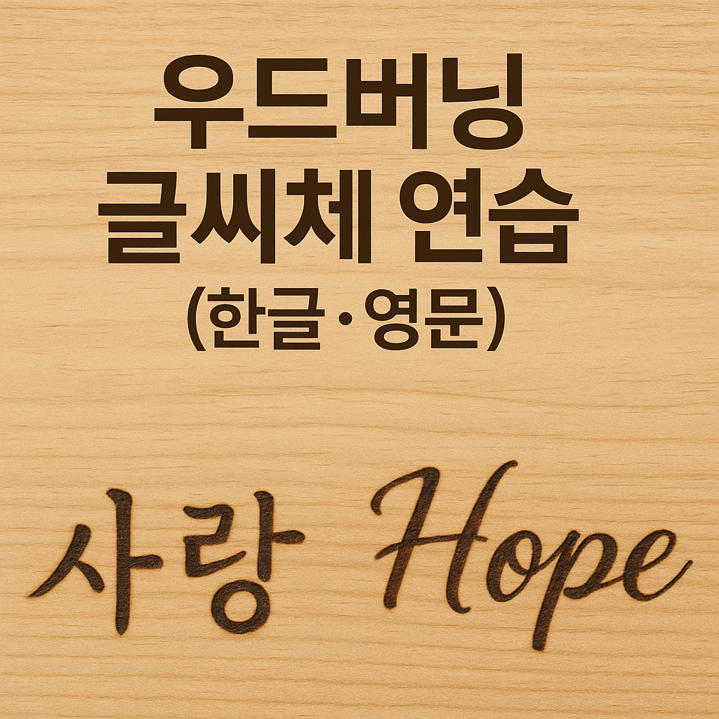 우드버닝 글씨체 연습 (한글·영문)