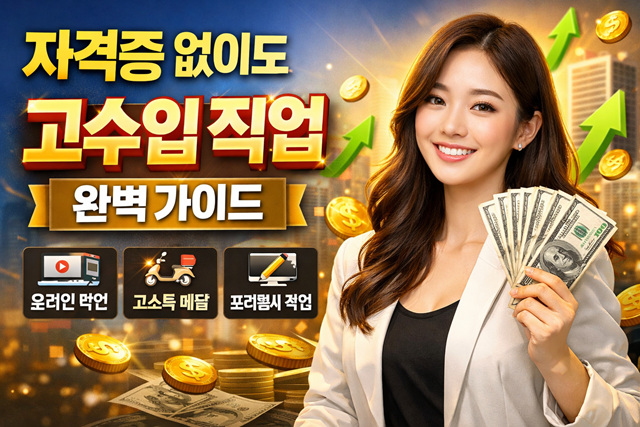 자격증 없이 가능한 고수입 직업