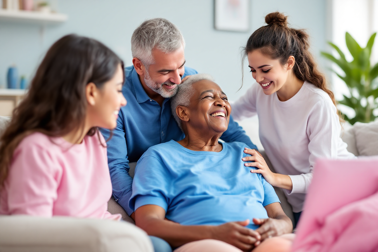 환자를 돌보는 가족들