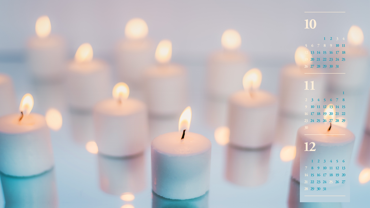 11 양초 여러개 B - 2025년11월 노트북배경화면