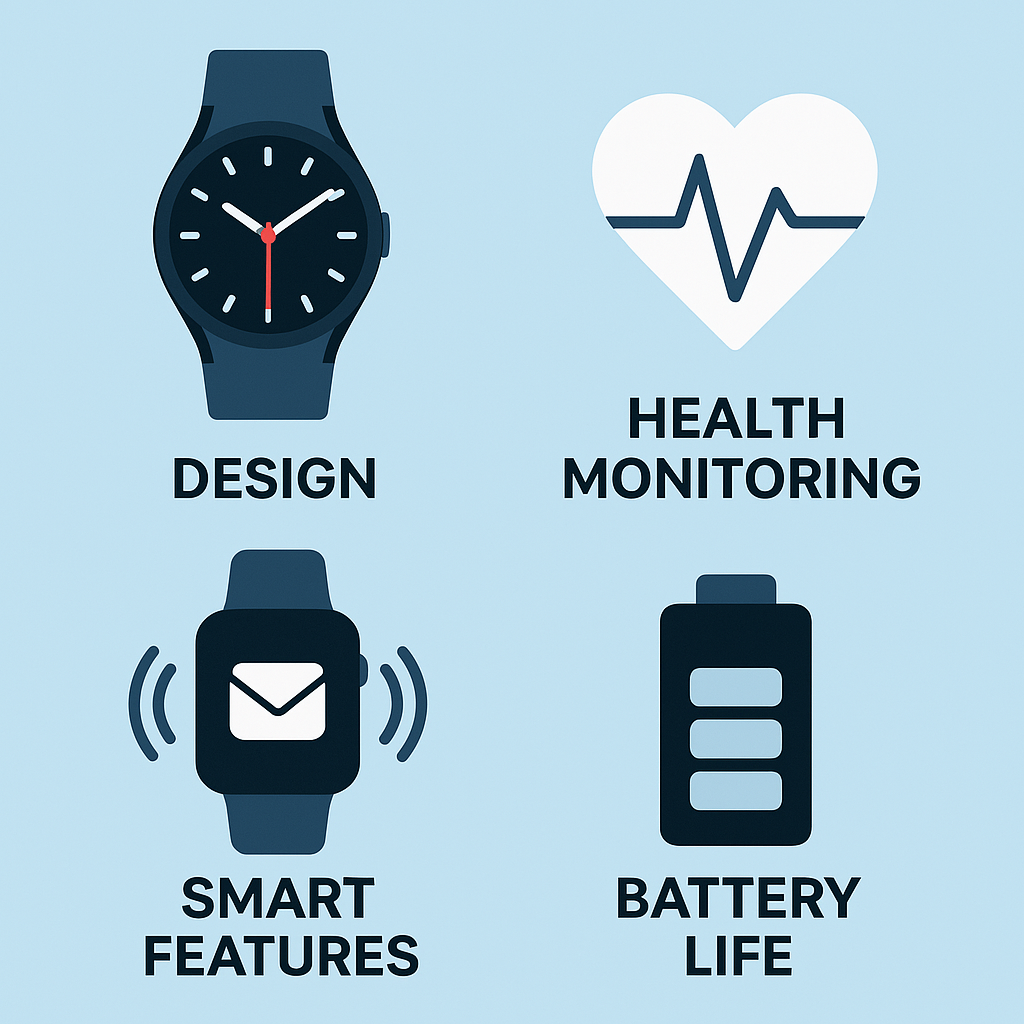 갤럭시 워치 기능 4가지를 포함한 이미지, 디자인, 헬스 모니터, 배터리 등