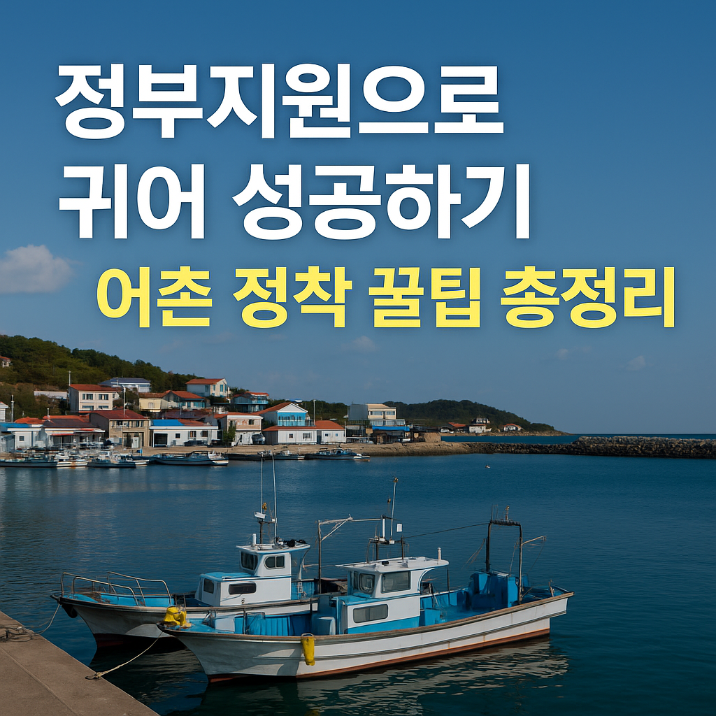 정부 지원으로 귀어 성공하기. 어촌정착꿀팁총정리