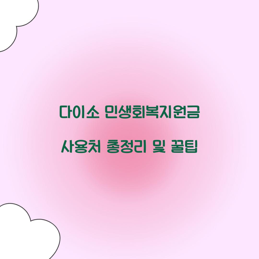 다이소 민생회복지원금