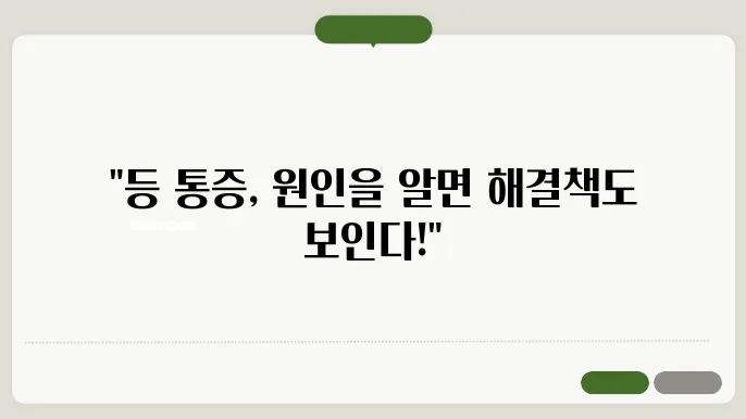 등이 아픈 증세 여러가지 이유 알아보기