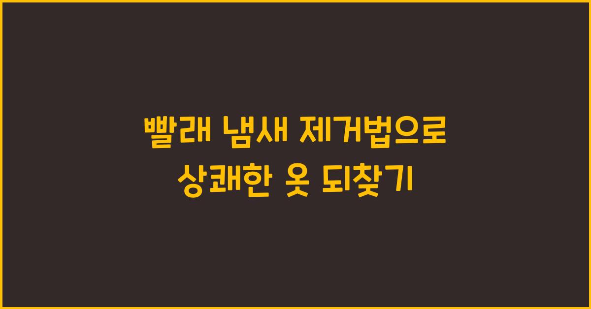 빨래 냄새 제거법