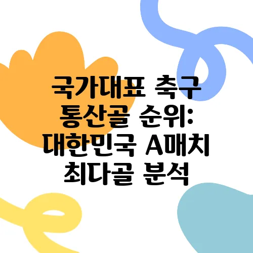 국가대표 축구 통산골 순위: 대한민국 A매치 최다골 분석