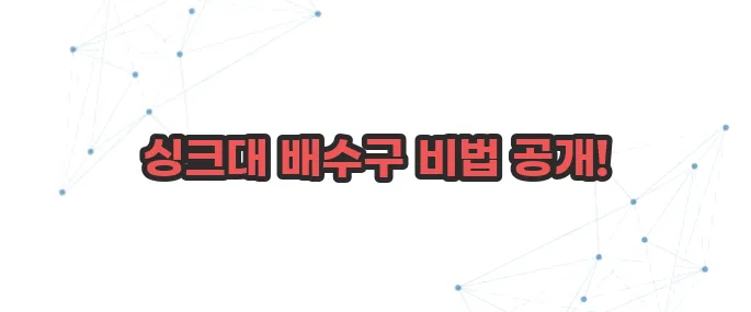 싱크대 배수구 청소 이보다 자세히 설명할순없다