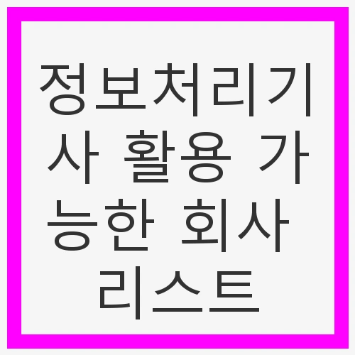 정보처리기사 자격증의 활용 분야