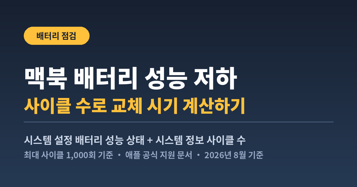 맥북 배터리 교체 시기 게산