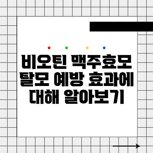 비오틴 맥주효모 탈모 예방 효과에 대해 알아보기