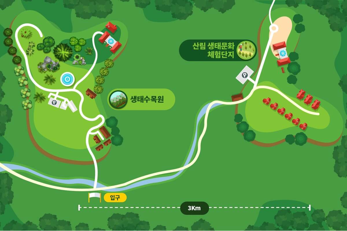 백두대간생태수목원 안내도