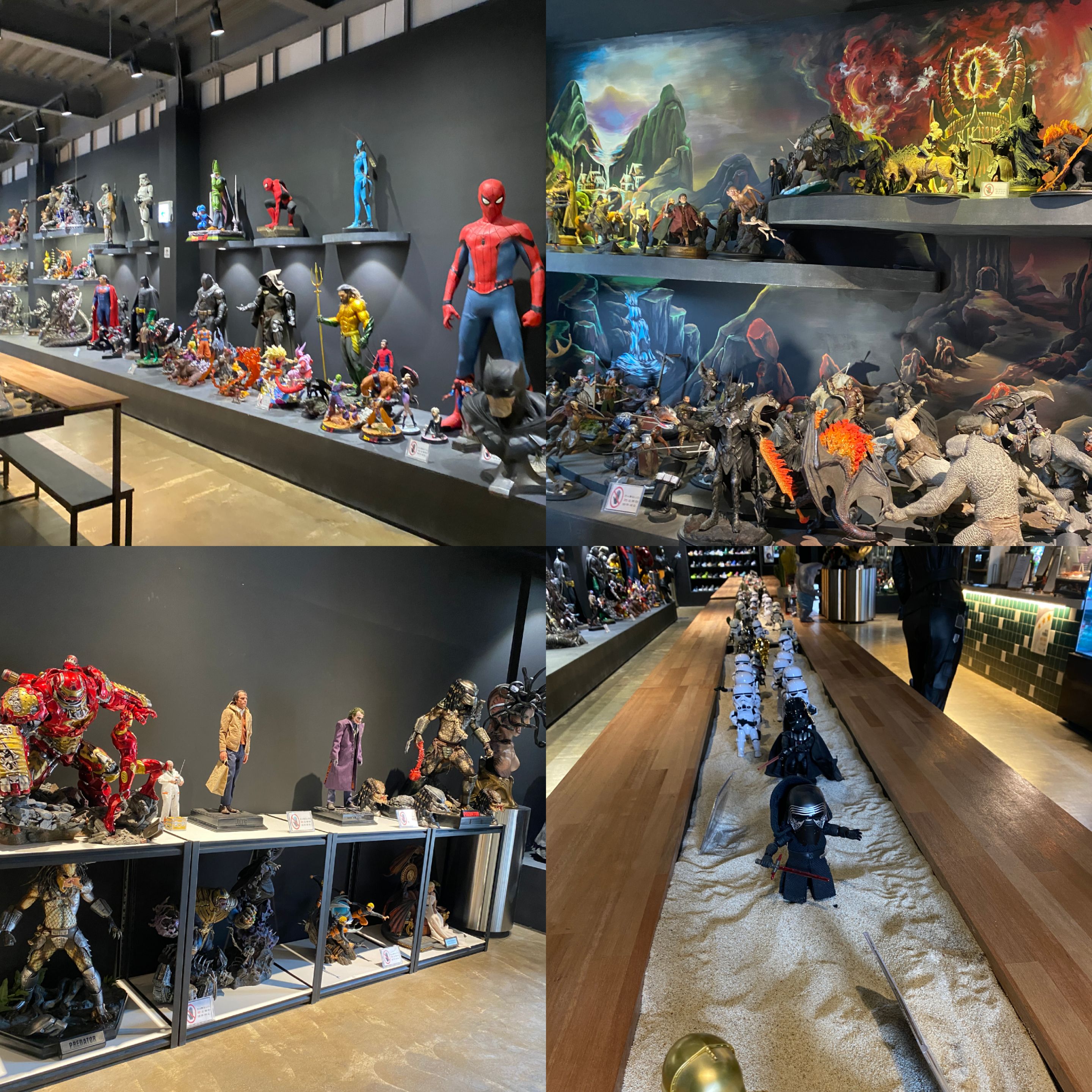 카페 1층 피규어들