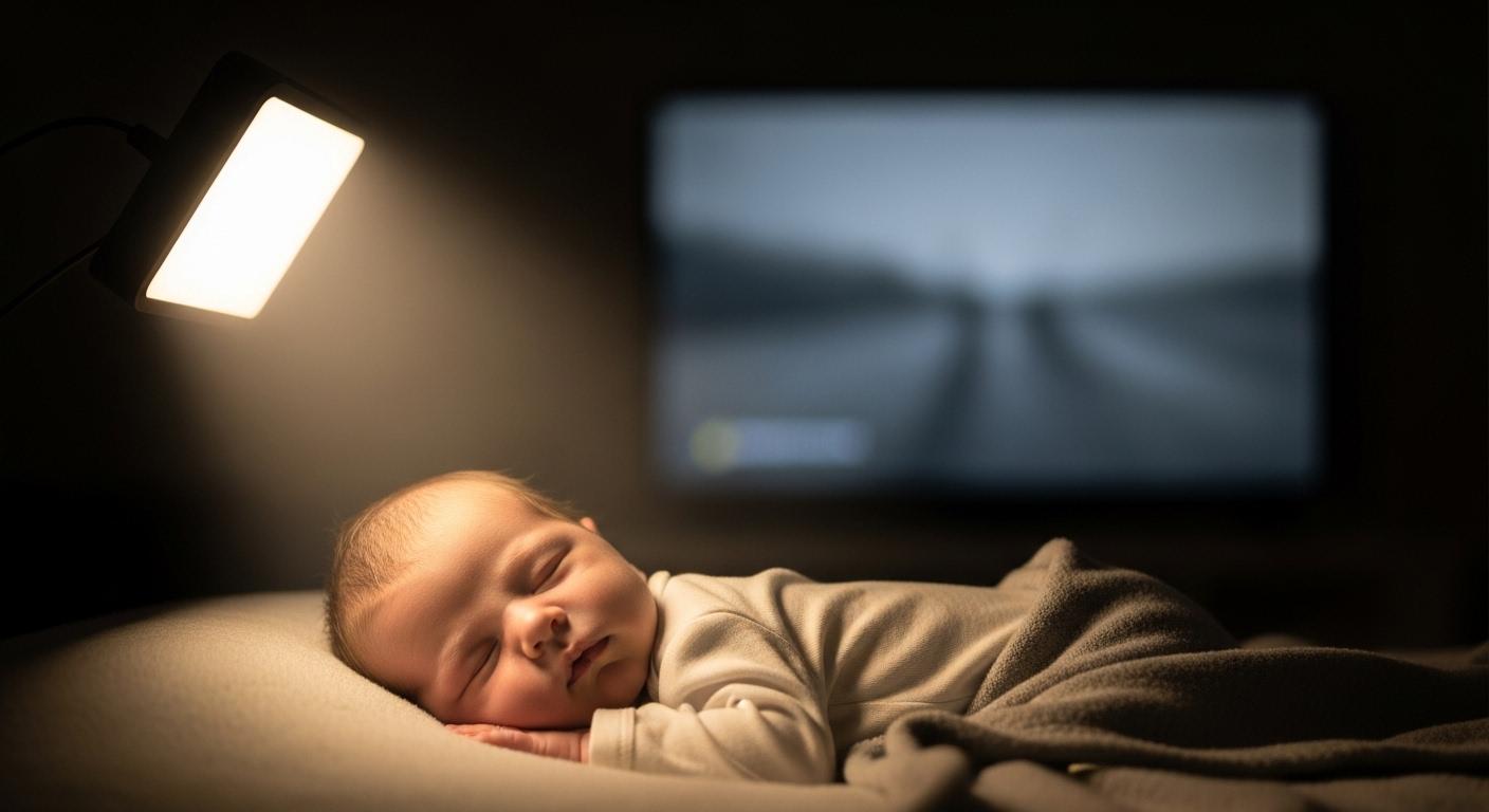 신생아 tv 불빛