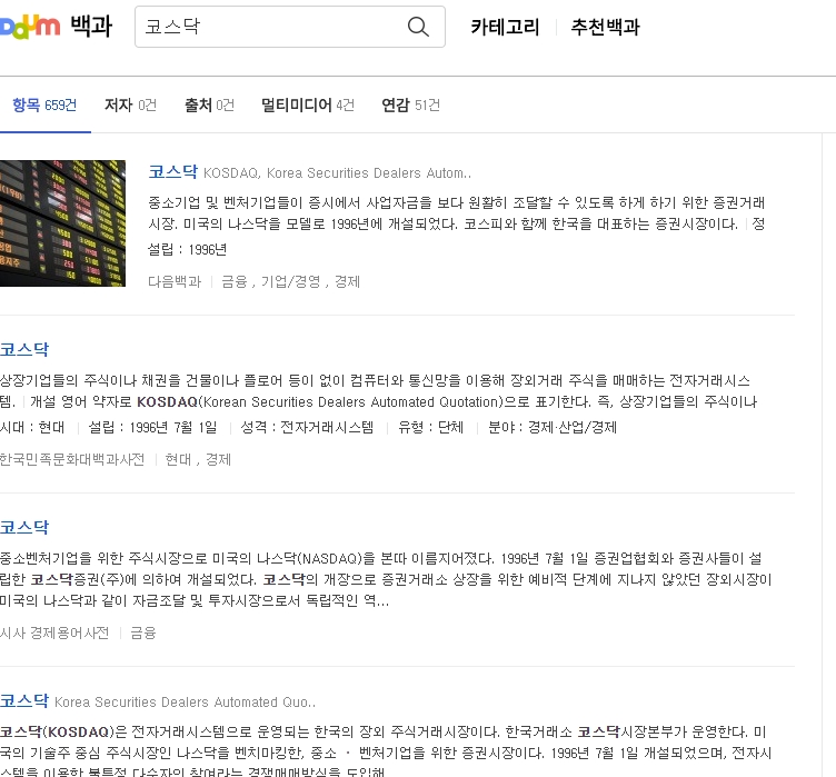 젊고 유망한 벤처기업들이 모여있는 코스닥 시장의 개념도