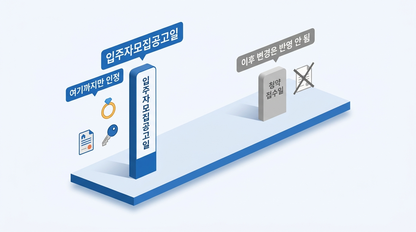 공고일을 기준으로 확정되는 것들