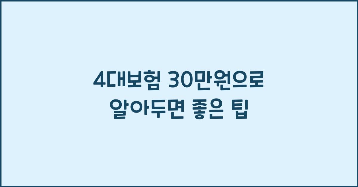 4대보험 30만원
