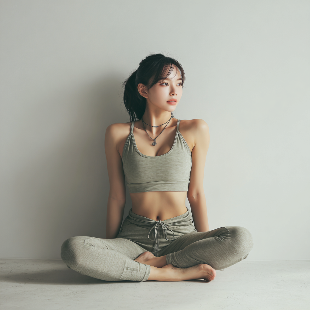 스트레칭으로 관절 튼튼 루틴을 하고 있는 20대 젊은 여성