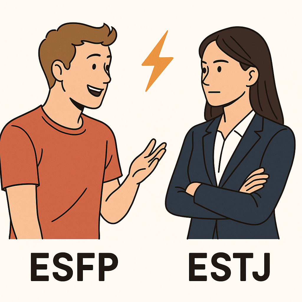 ESFP 남자와 ESTJ 여자의 연애, 왜 자주 부딪히고도 다시 끌릴까?