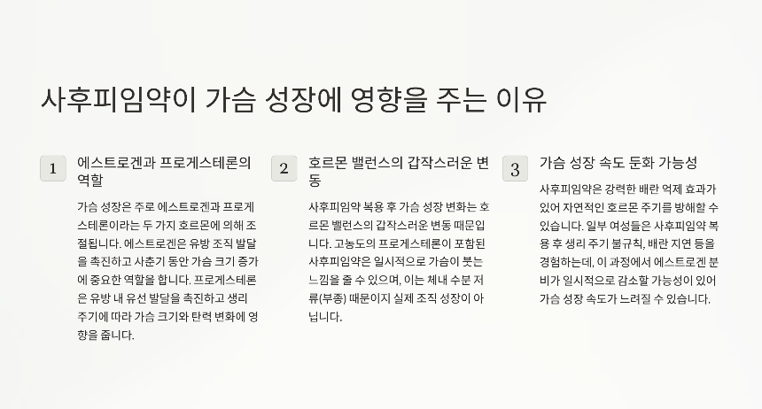 사후피임약 복용 후 가슴 성장 멈춤을 방지하는 방법