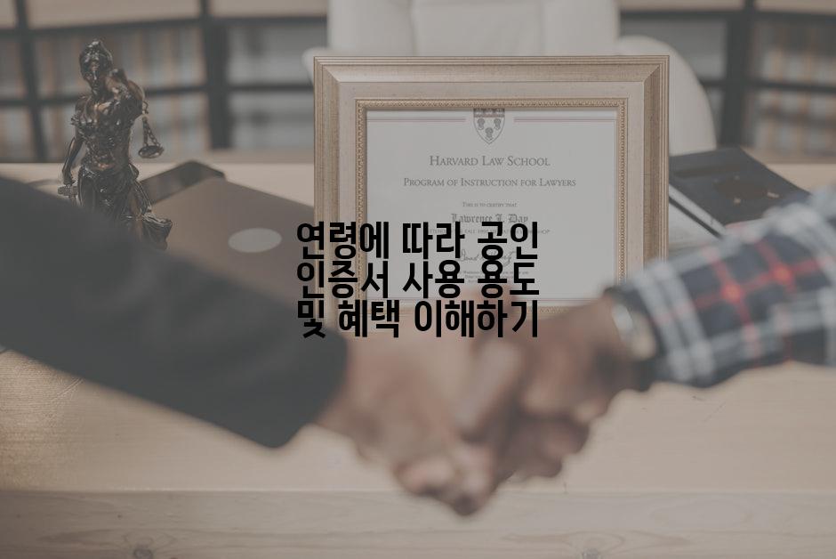 연령에 따라 공인 인증서 사용 용도 및 혜택 이해하기