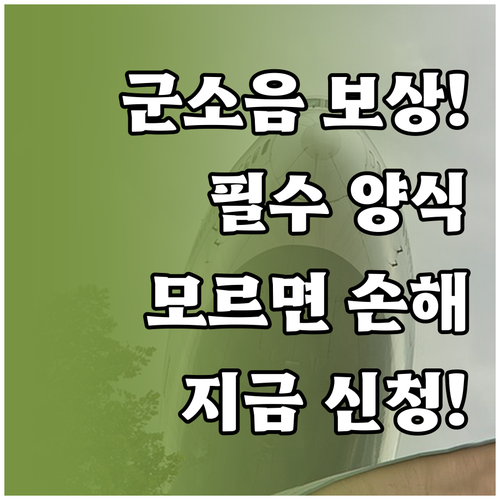 군소음 보상금 신청서 양식 준비와 작..