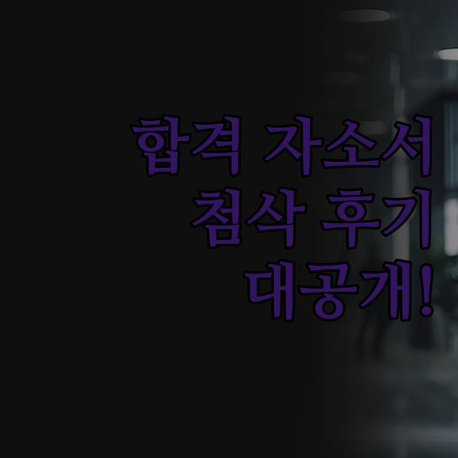 IT 개발자 합격 자소서, 이제 당신
