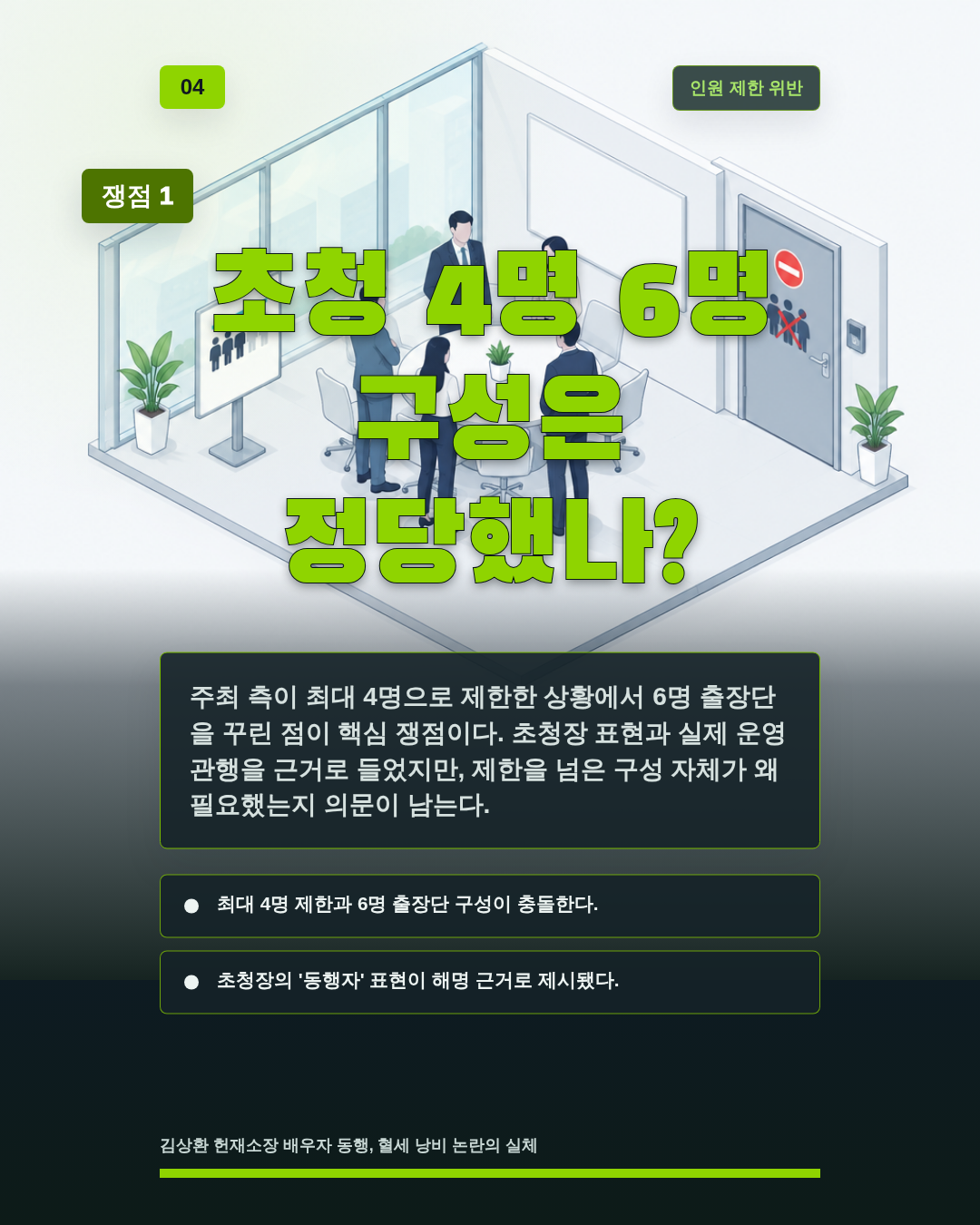 초청 4명 6명 구성은 정당했나?