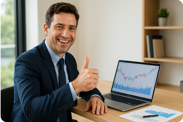 주식 투자 성공에 만족한 투자자